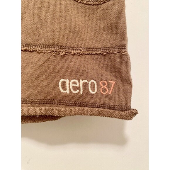 Y2K Aeropostale Women's Brown Cotton Micro Mini Skirt Adjust Waist Size Medium - Picture 3 of 6